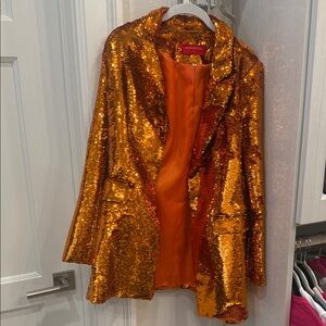 Vibrant Sequin Blazer in Shimmering Gold